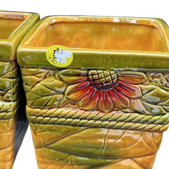 Robinson Ransbottom Pottery Company Vintage "Celestial Sun Moon" Unique Set Of 2 - Picture 11 of 11